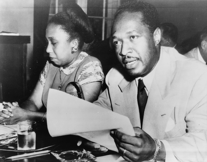 Josh White w/ his wife before the House Un-American Activities Committee (1950)